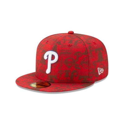 Philadelphia Phillies Gorra | New Era MLB Sketched 59fifty Fitted Cap Mexico - Rojos